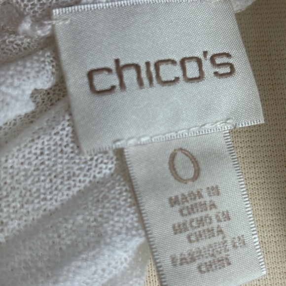 Chico’s Like New White Sleeveless Open Front Lightweight Spring Cardigan Small-O - Picture 11 of 13